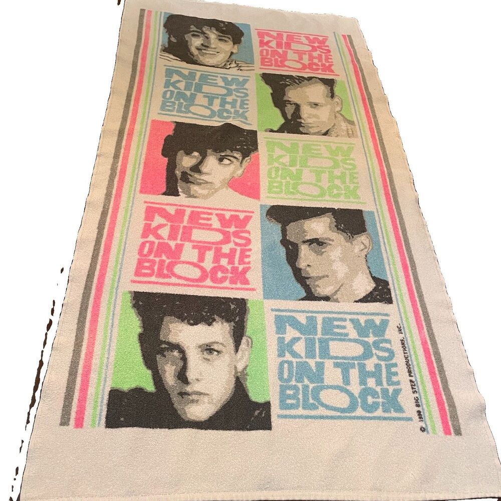 Vintage New Kids On The Block  Beach Pool Towel NKOTB Blockhead Kidcore